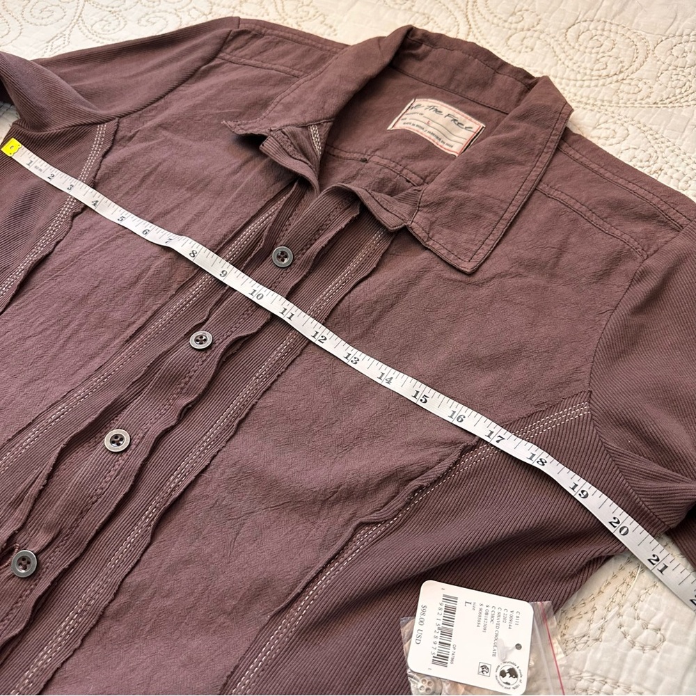 New FREE PEOPLE We The‎ Free Tiny Woven Top / Shaved Chocolate Combo - Picture 5 of 8
